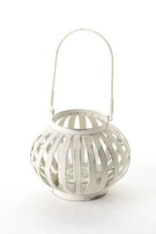 Shabby Chic Round Cream T-light Holder Shabby chic distressed looking round, cream, t-light holder. Can be hanging or standing. Material Metal with glass candle holder Size 20x12x12cm